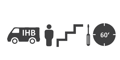 Premium Lieferung inklusive Aufbauservice durch IHB-Techniker (1-Mann-Handling)